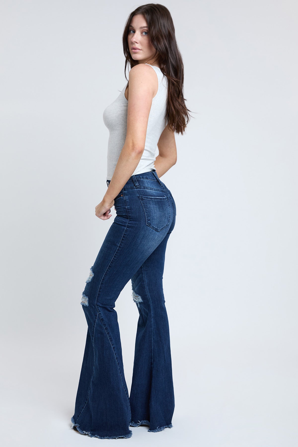 Women's Savannah Extreme Fit & Flare Jeans in S Midnight Sky Blue Rips view 6 - Savana Pants For Women (bottom)