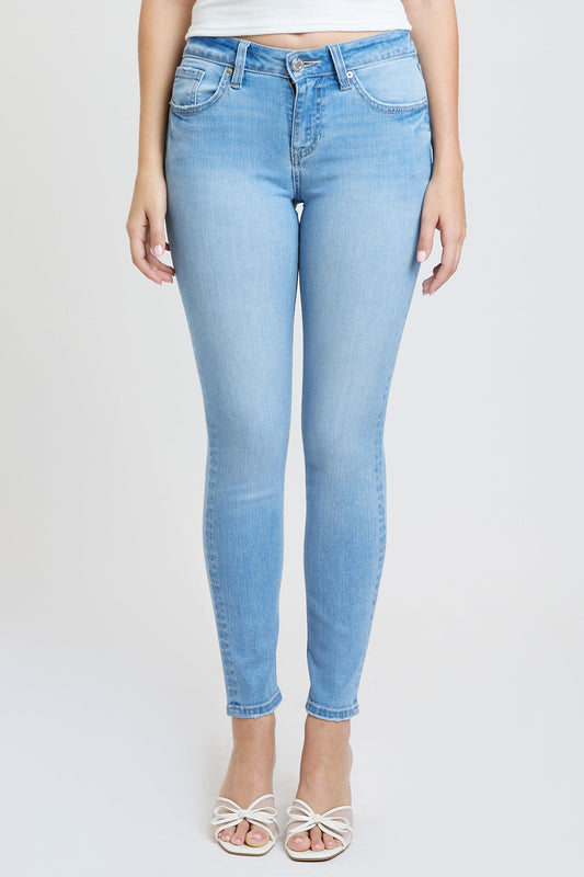 Women's Super Soft Mid Rise Skinny Jeans in L Light Blue view 2 - Women'S Super Jeans (bottom)