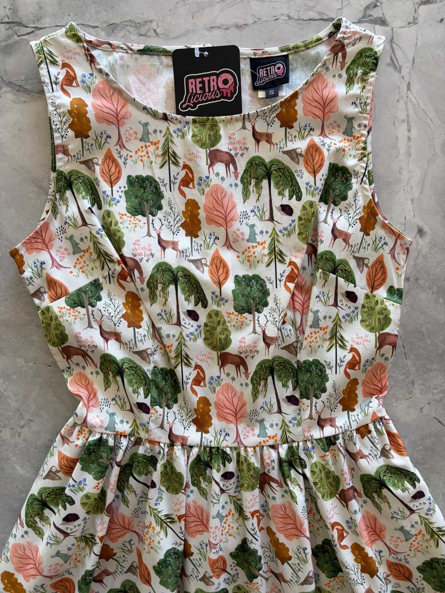 Woodland Vintage Dress in Cream in 1X view 6 - Cream Dress