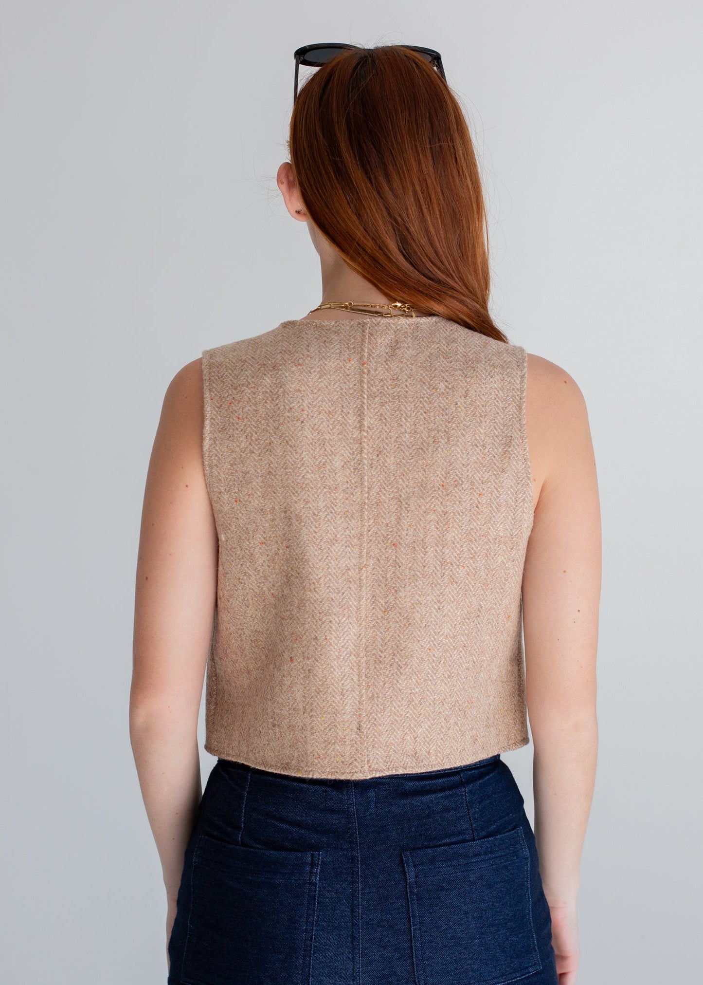Wool Vest in L view 8 - Wool Vest Mens (layer)