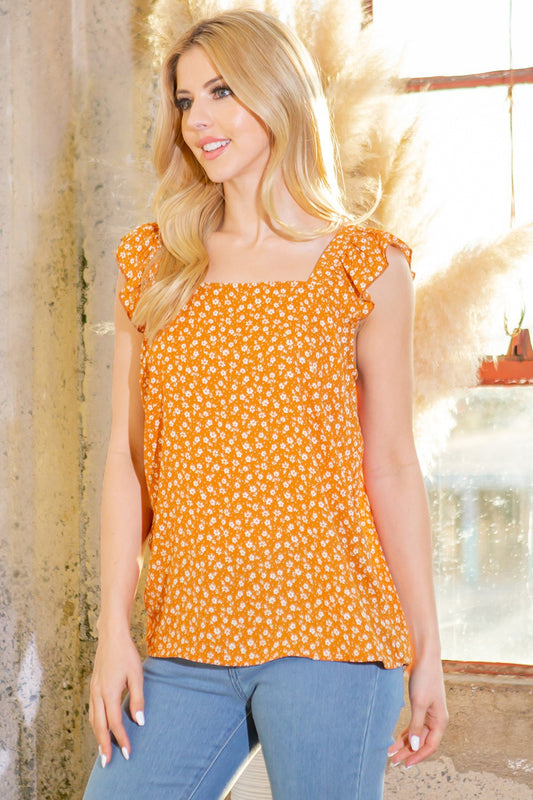 Woven Ruffle Sleeve Top in White view 2 - Woven Frill Top