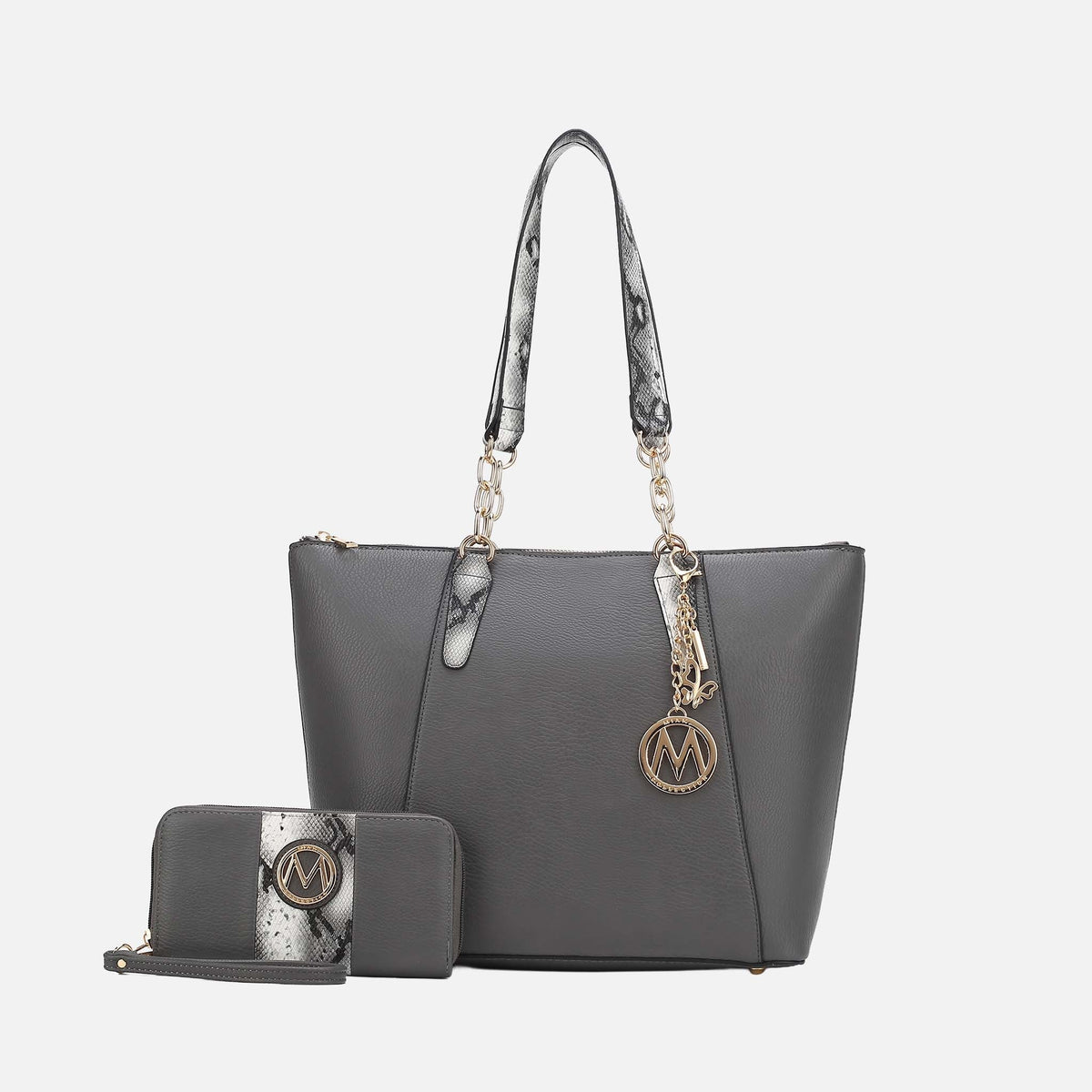Ximena Tote Bag and Wallet Set in Denim Blue view 6 - Ximena Bags (one-piece)