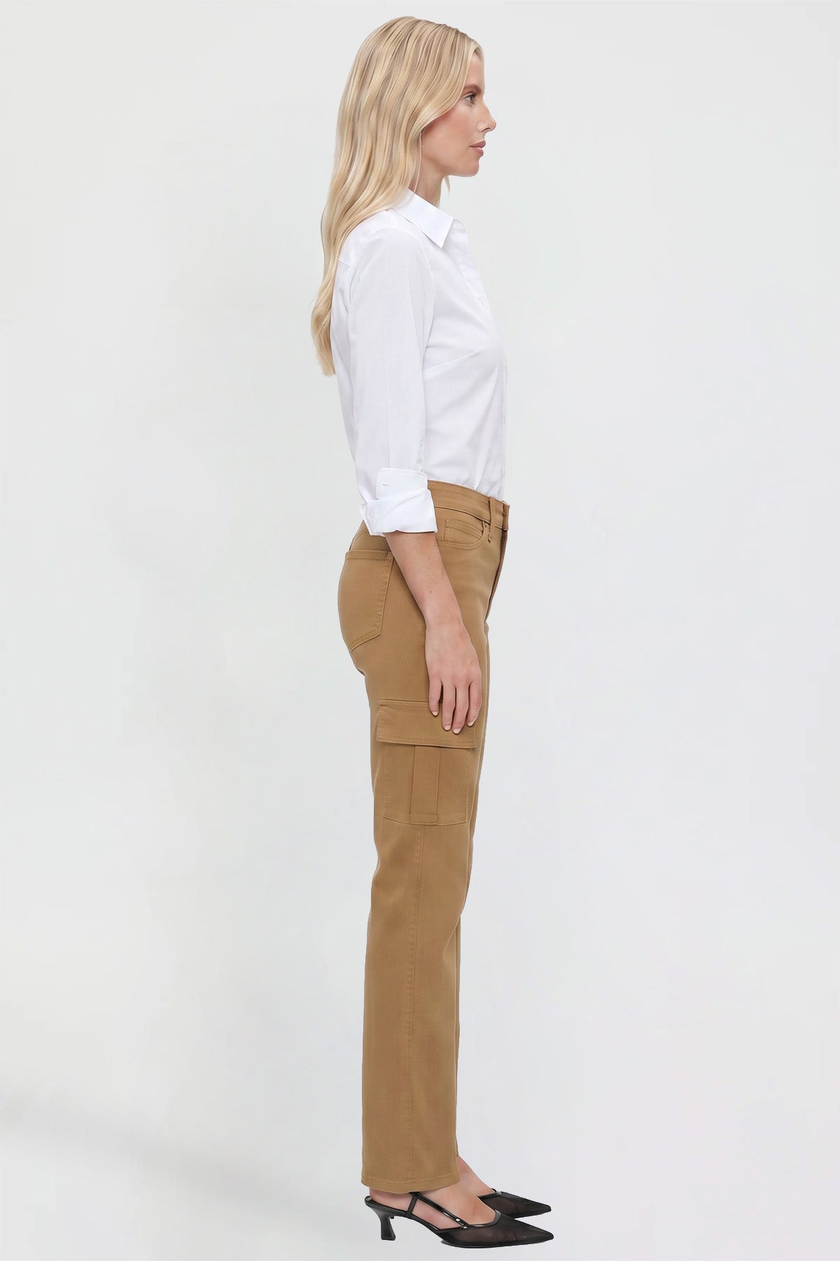 Ymi Women's Hyperstretch Straight Cargo Pants view 6 - Comfort Stretch (bottom)