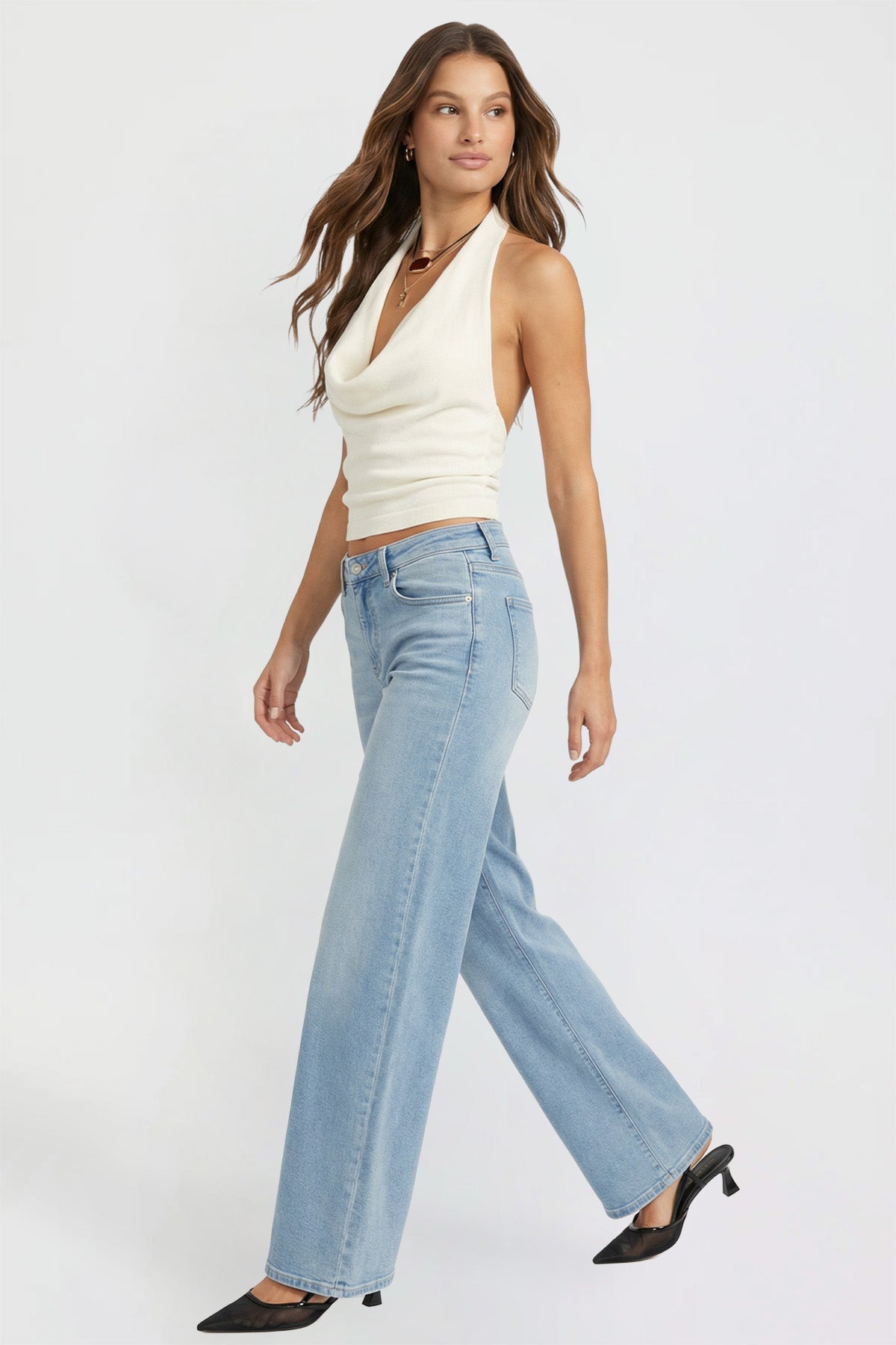 Ymi Women's Luxe Bella Wide Leg Jeans - MeeeShop Women's Fashion
