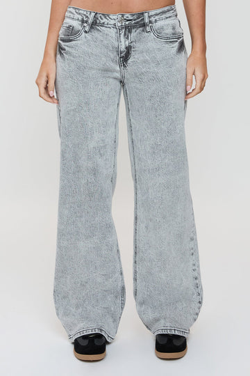 Ymi Women's Luxe Britney Wide Leg Jeans in X Gray view 2 - Ymi Womens Pants (bottom)