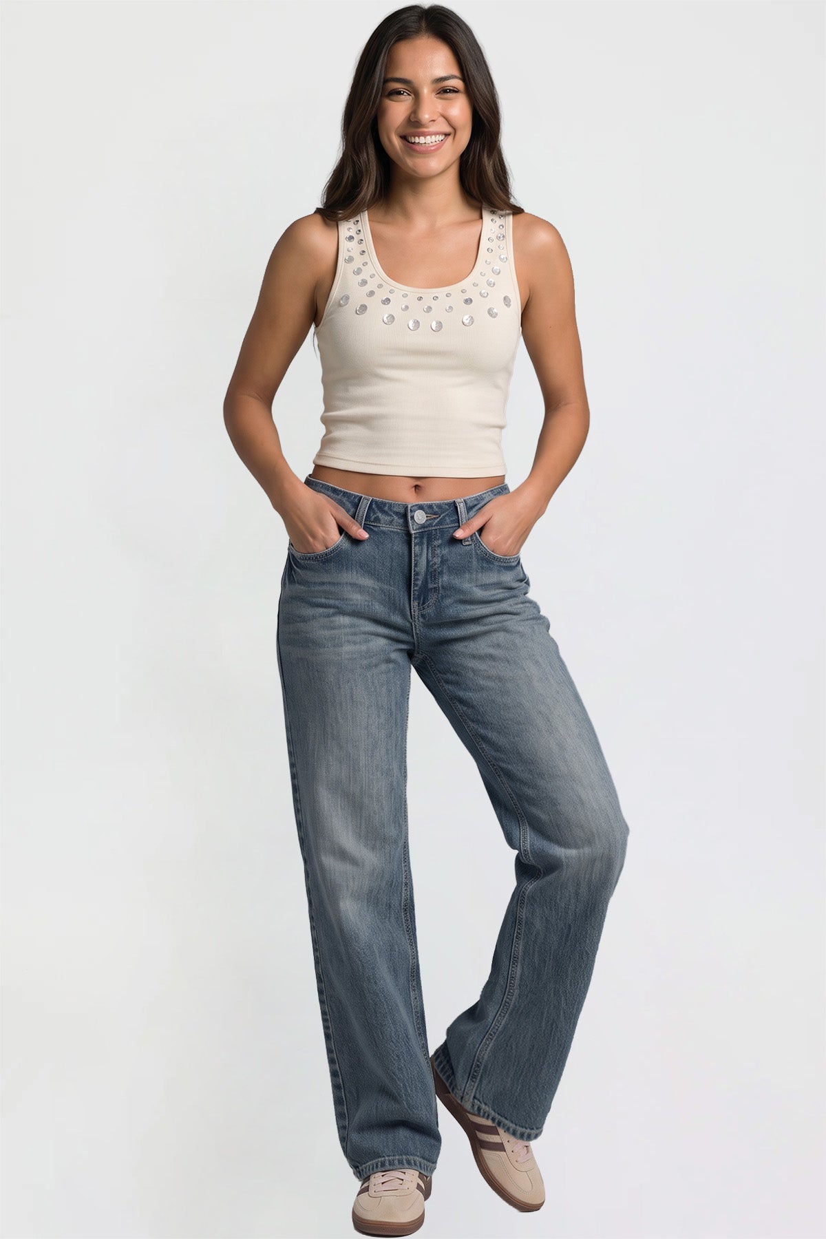 Ymi Women's Luxe Britney Wide Leg Jeans view 15 - Women'S Luxe Jeans (bottom)