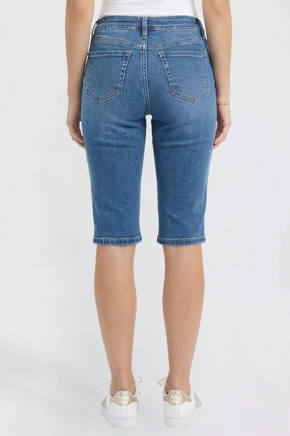 Ymi Women's Luxe Essential Capri in N Indigo Blue view 11 (bottom)