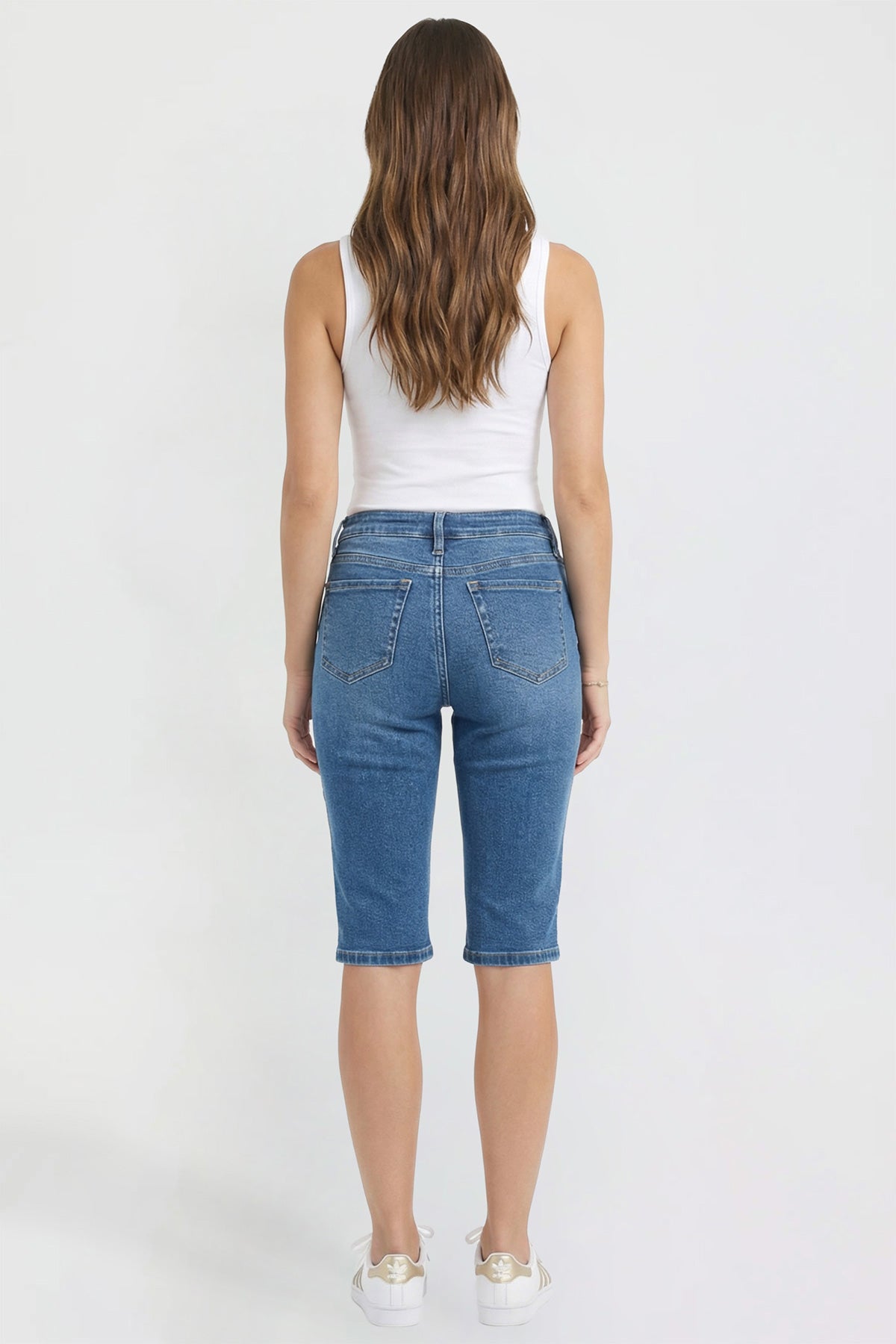 Ymi Women's Luxe Essential Capri in N Indigo Blue view 13 (bottom)
