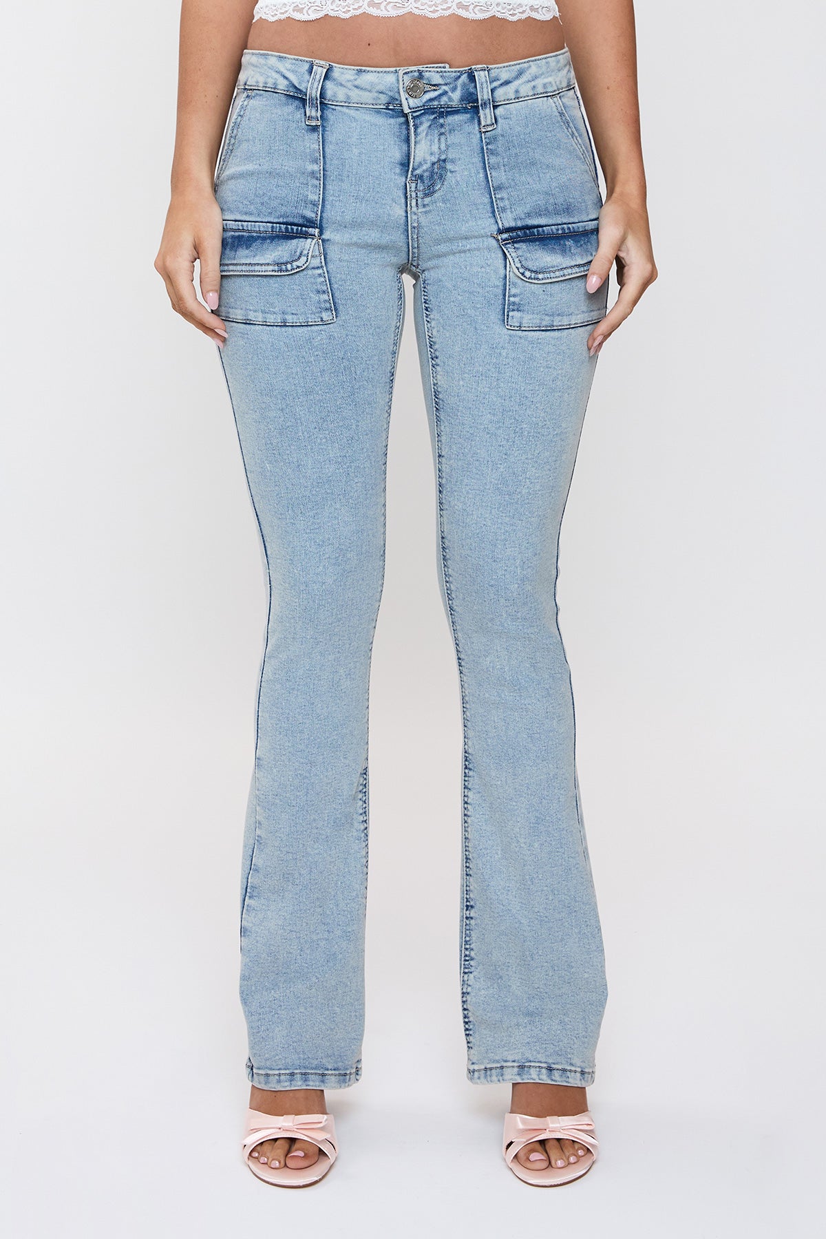 Ymi Women's Porkchop Pocket Bootcut Jeans - MeeeShop Women's Fashion