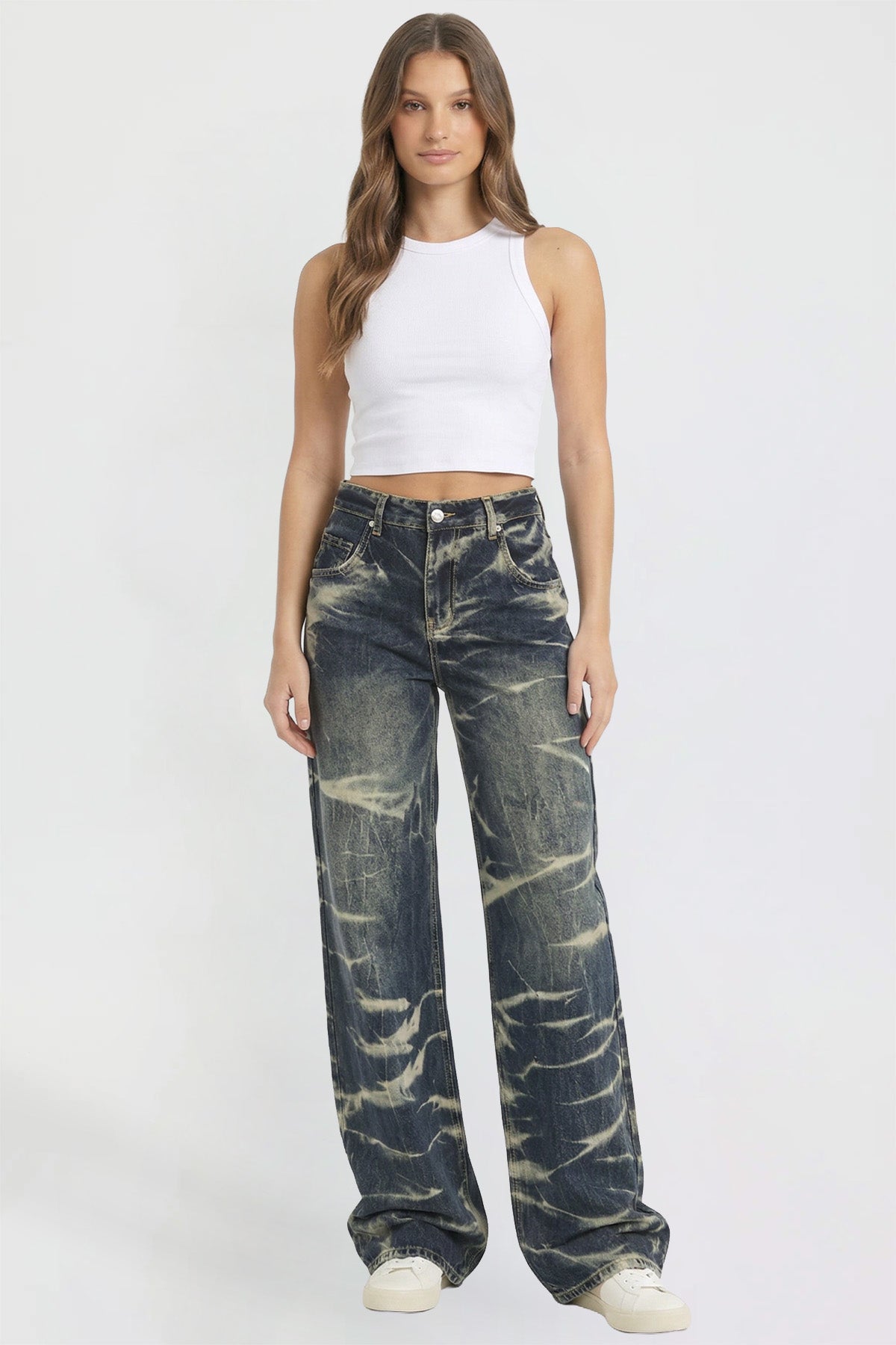 Ymi Women's Wide Leg Essential Baggy Jeans in S Midnight Sky Blue - Women'S Wide Jeans Outfit (bottom)