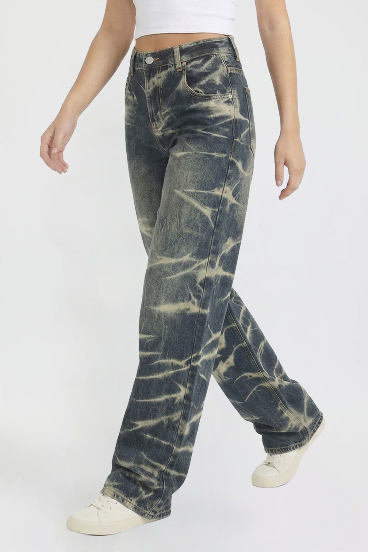 Ymi Women's Wide Leg Essential Baggy Jeans in S Midnight Sky Blue view 3 - Women'S Wide Jeans Outfit (bottom)