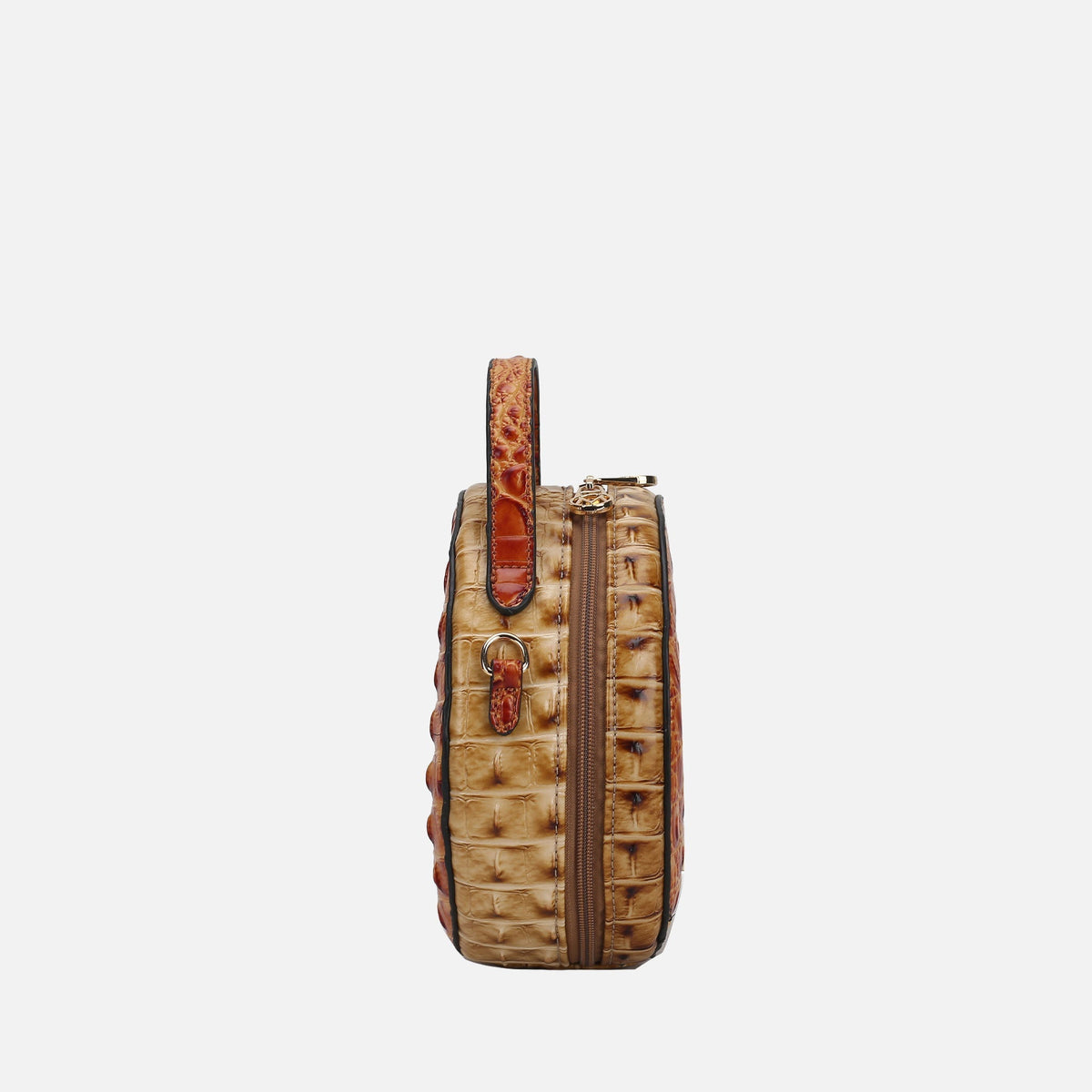 Ynnari Croc Round Crossbody Bag in Croco Green view 4 - Una Crossbody