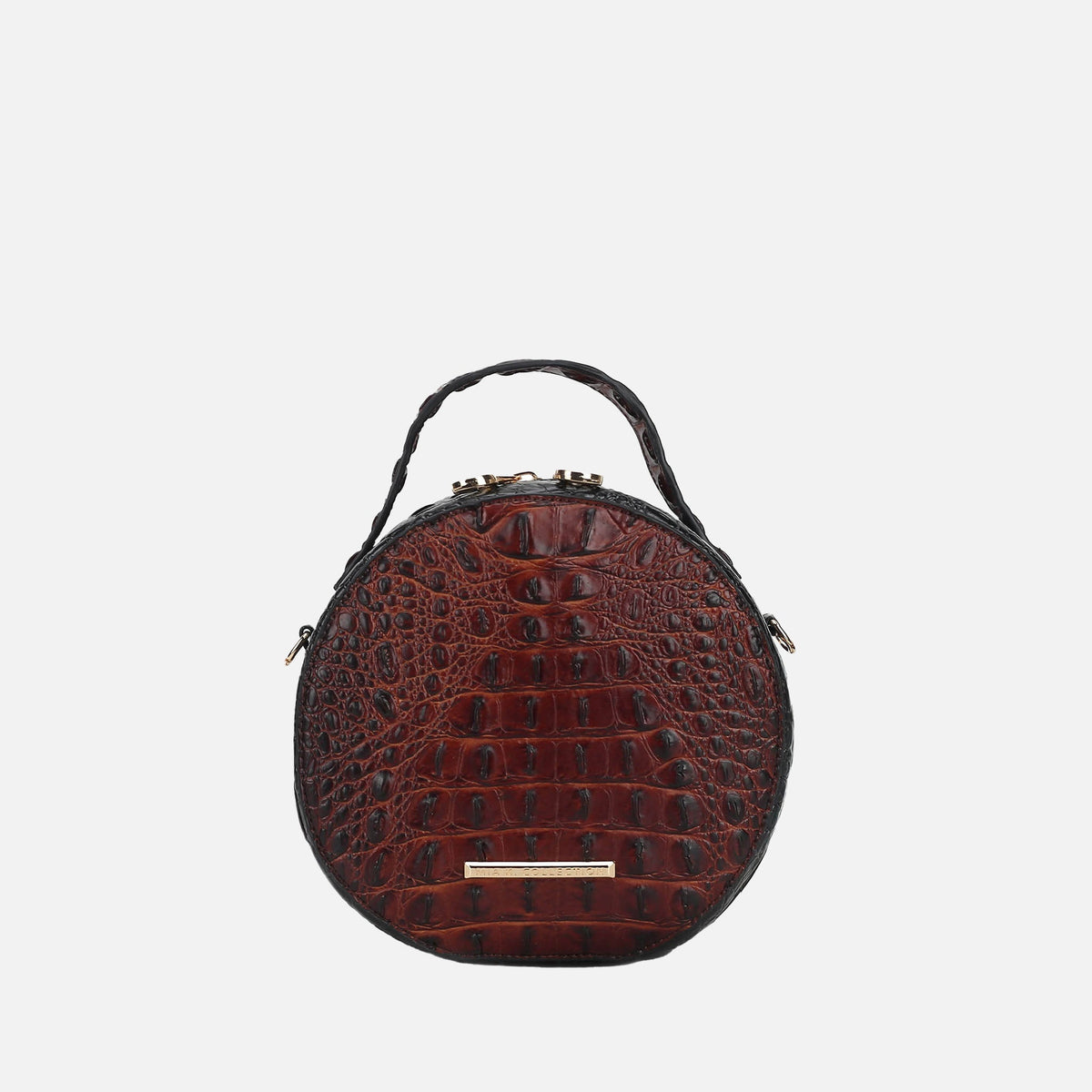 Ynnari Croc Round Crossbody Bag in Croco Purple view 6 - Una Crossbody