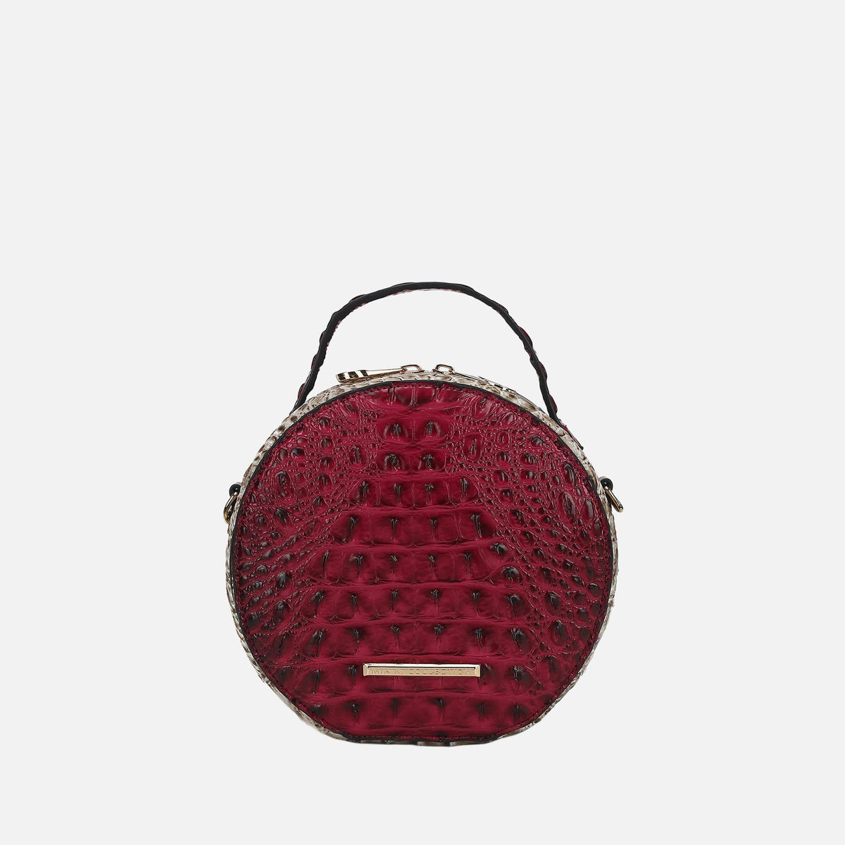 Ynnari Croc Round Crossbody Bag in Croco Saffron view 8 - Una Crossbody