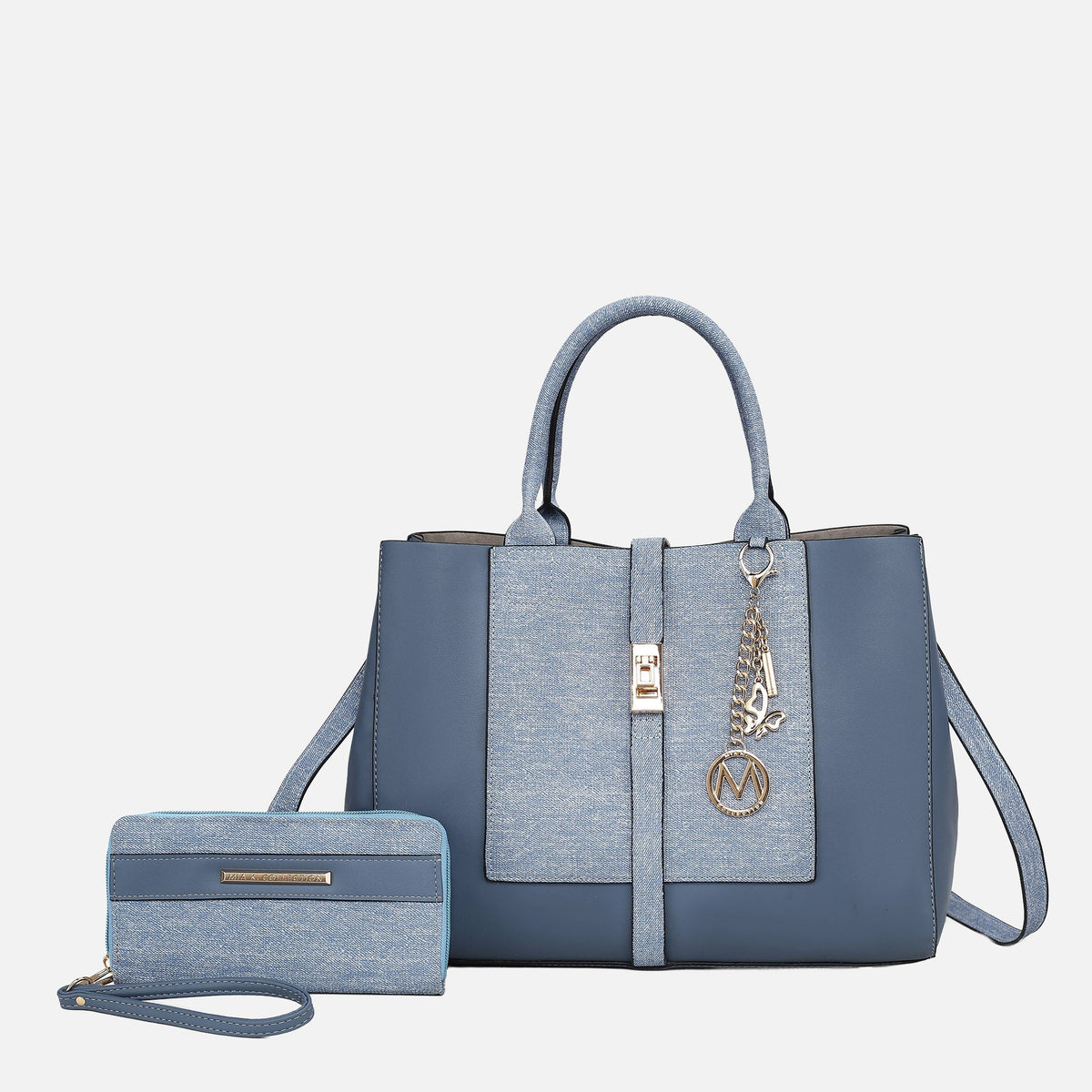 Yola Ii Tote Bag and Wallet Set in Denim Blue view 3 - Yola Tote Bag (one-piece)