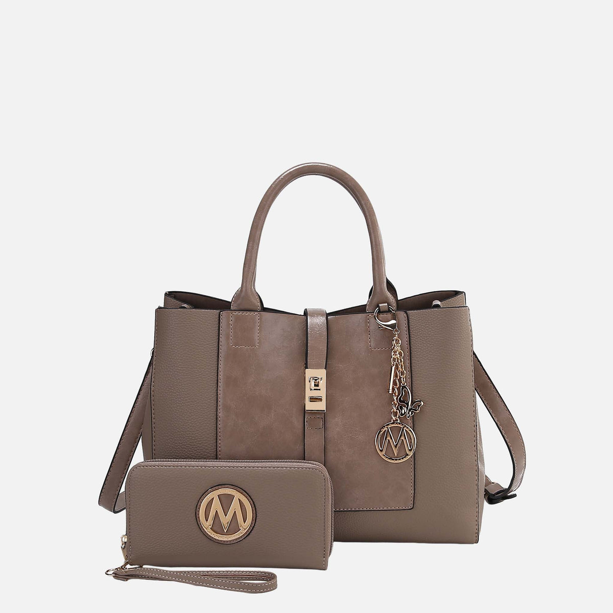 Yola Shoulder Bag and Wallet Set in Grey view 5 - Yolanda Shoulder Bag (one-piece)