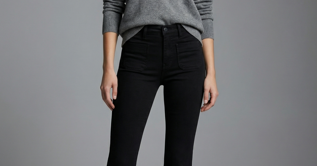 casual chic outfits women with Amelie Tummy Control High Rise Bootcut Jeans for everyday style