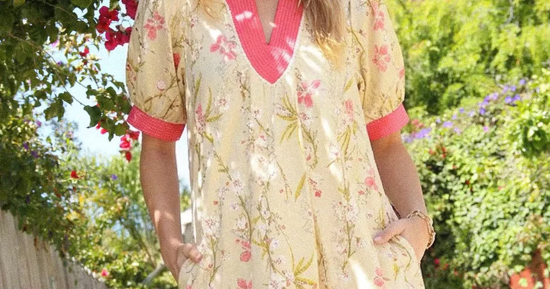 women's spring outfit ideas 2026 Umgee floral puff sleeve dress for women