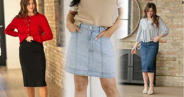 Styling Denim and Knit Skirts for Daytime Looks - US Women's Fashion & Outfit Style Guide