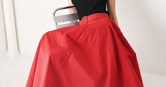 best dresses for women cardigan styling with Rouge Allure woven full midi skirt for women