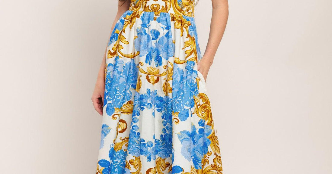 Women's fashion 2026 dresses Baroque Bloom Woven Midi Dress for women