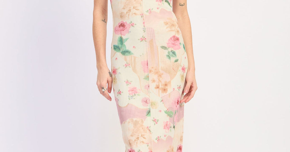 stylish women's tops paired with a maxi skirt featuring the Julie Midi Dress from MeeeShop women's boutique.