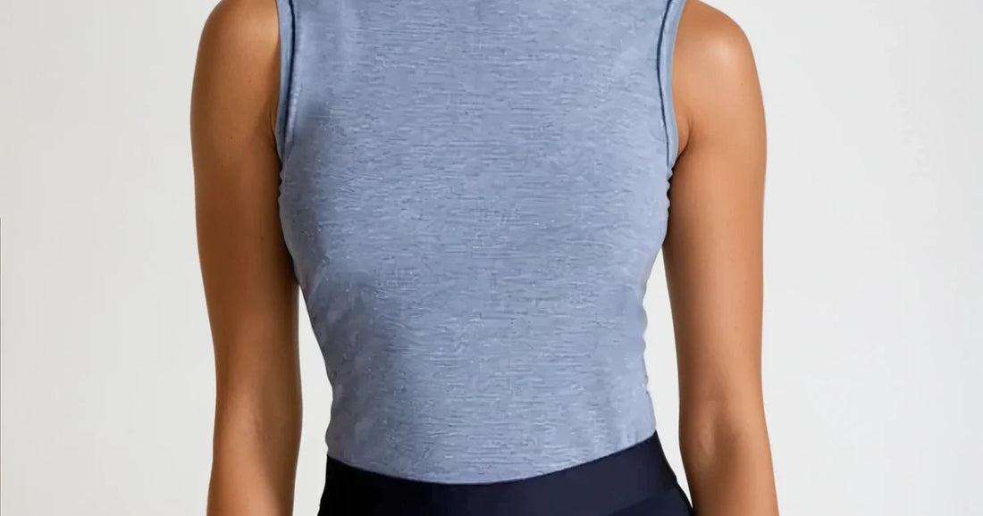 Affordable boutique fashion USA women sleeveless turtleneck shirt stylish top