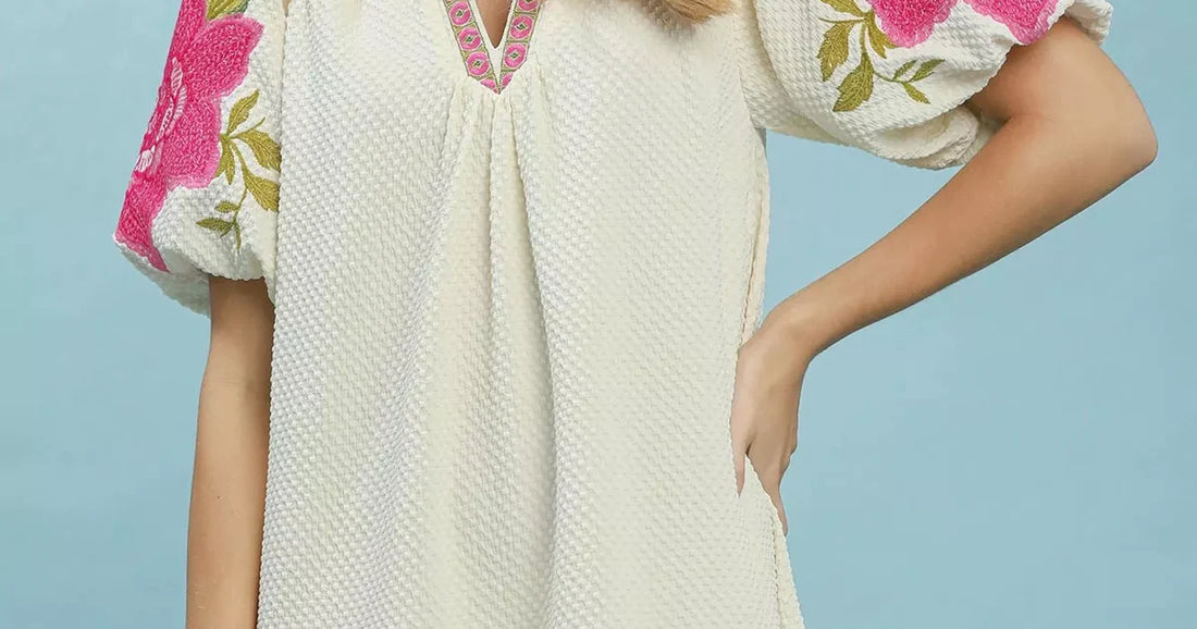 summer dress outfits for women featuring a floral embroidered textured jacquard dress