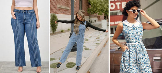 Model wearing high-rise straight leg jeans with a crisp, tailored look in a modern studio setting