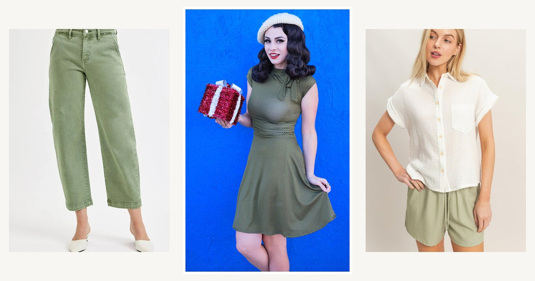 Plus Size Women Finding Their True Size — Retrolicious Olive Dot Bombshell Dress - plus Sizes Only