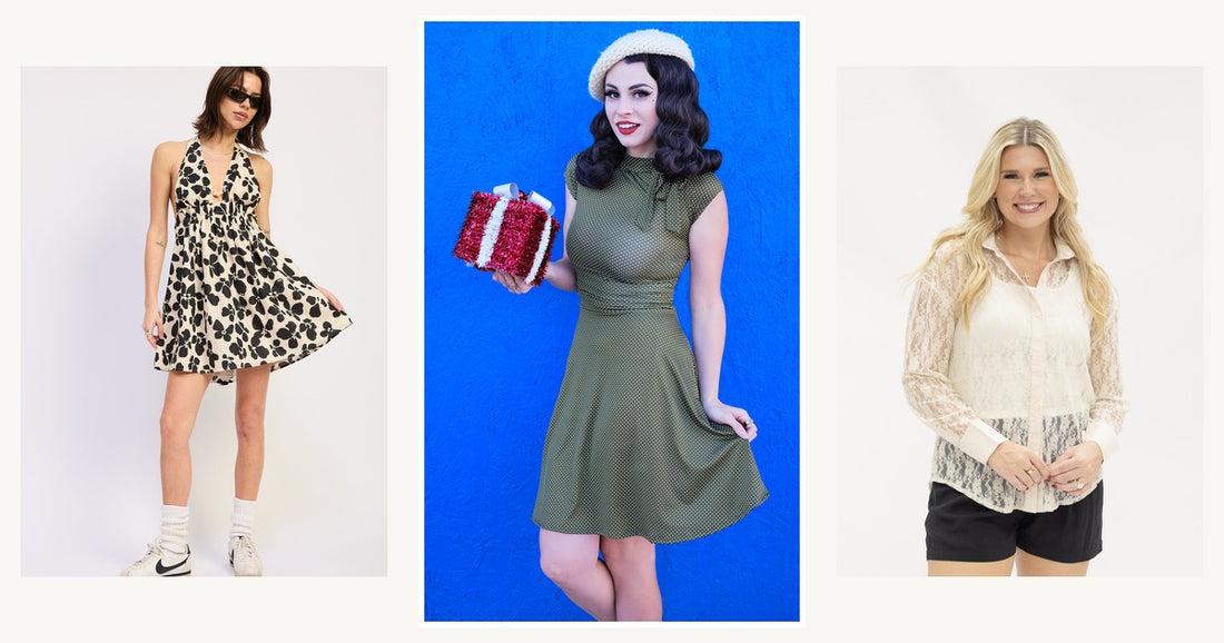 Tips For Trendy Stylish Plus Size Womens Winter Wear — Retrolicious Olive Dot Bombshell Dress - plus Sizes Only