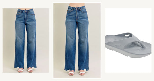 The Ultimate Guide What Shoes To Wear With Different Types Of Jeans — Judy Blue Full Size High Waist Tummy Control Chew Hem Destroy Wide Jeans plus Size