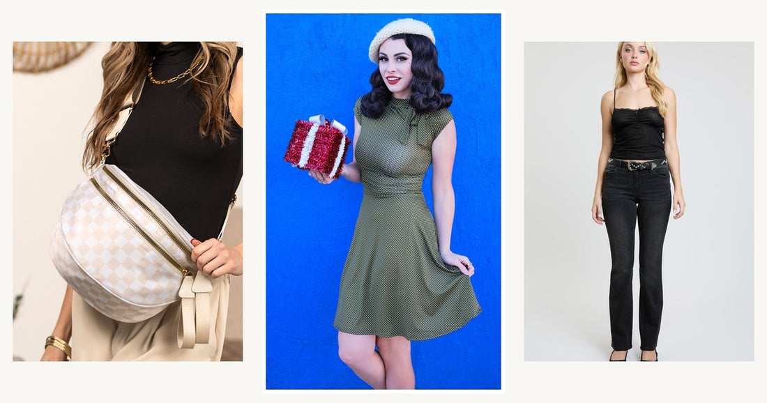 Women Plus Size Outerwear — Retrolicious Olive Dot Bombshell Dress - plus Sizes Only