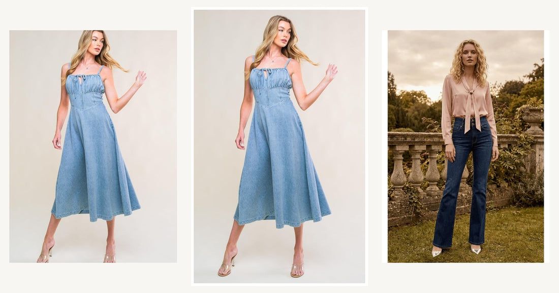 Flaunt Your Style With Heysons Full Size Collection Of Dresses — Flying Tomato Gorgeous Adornment Denim Mini Dress