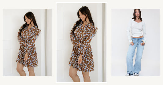 Transition Summer Dresses To Fall — Luella Ruffled Detail Shirt Collar Button Down Long Sleeve Dress