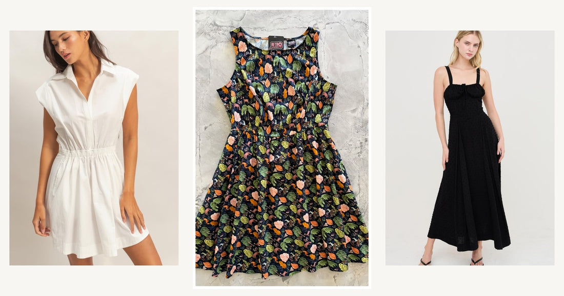Most Popular Dresses Jumpsuit — Retrolicious Woodland Vintage Dress in Navy