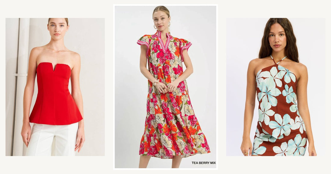 Make A Fashion Statement Our Newest Collection — Umgee Mix Bold Floral Tiered Midi Dress