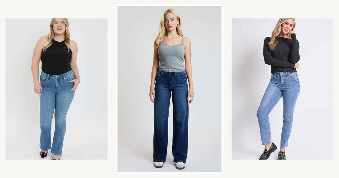 What Body Shape Looks Best In Wide Leg Pants — Ymi Women's Super Soft High Rise Wide Leg Jeans