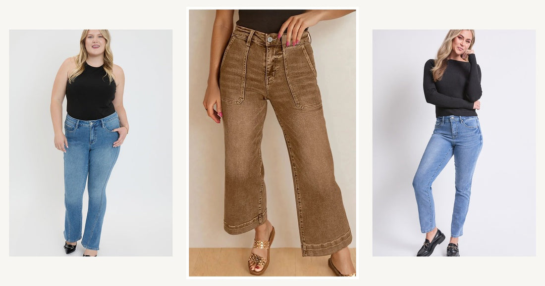 What Body Shape Looks Best In Wide Leg Pants — Willow Cropped High Rise Wide Leg Jeans