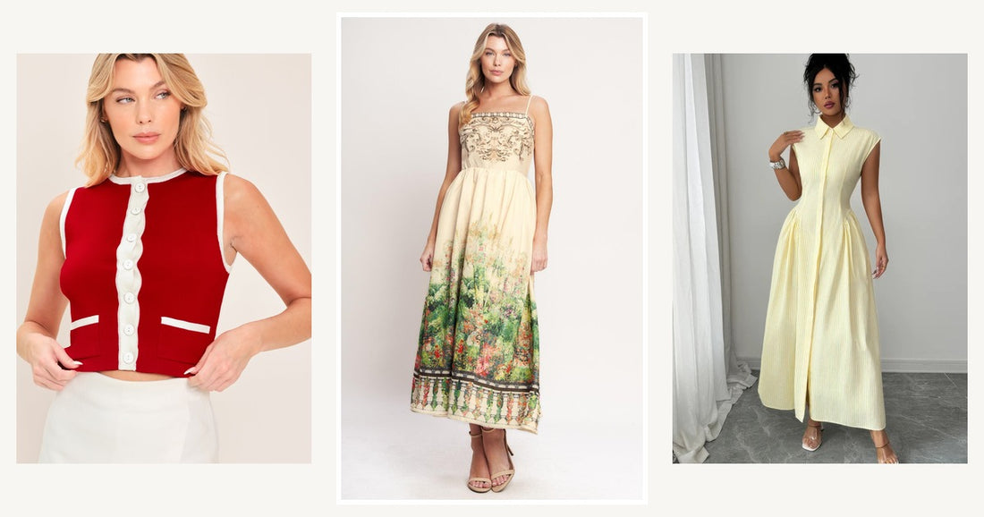 Recession Shopping Styles In Womens Apparel — Flying Tomato Heirloom Border Woven Midi Dress