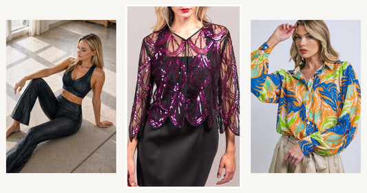 Tip For Selecting Womens Tops Shop New Style Womens Tops — Sequin Beaded Retro Style Cropped 3/4 Sleeves Vintage Shawl Cardigan Top
