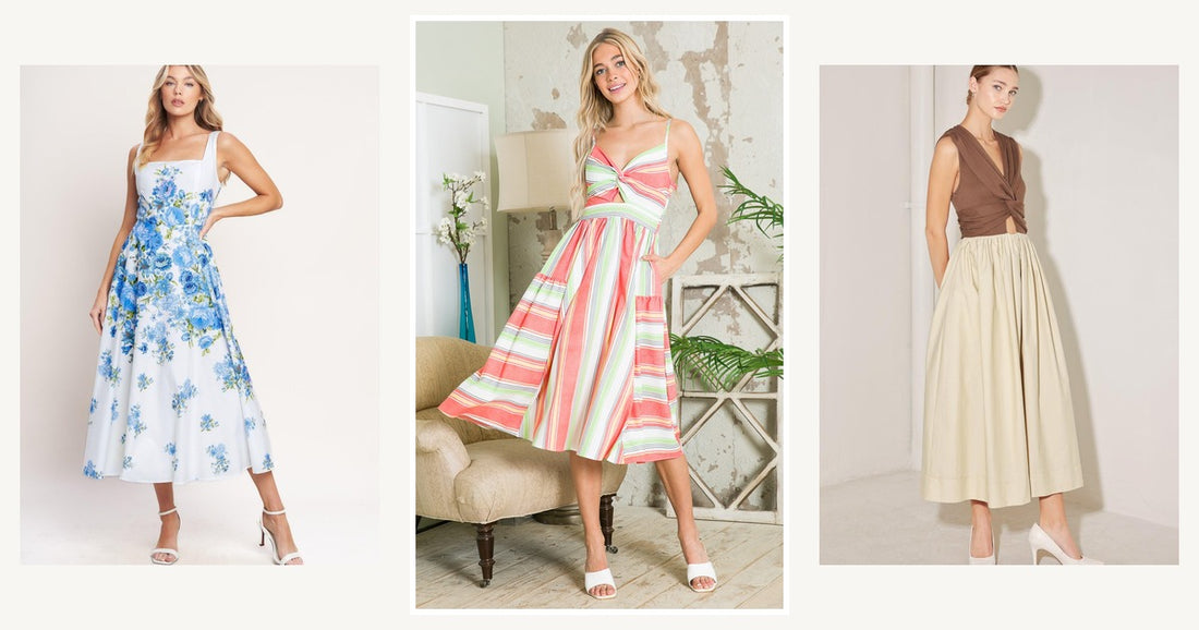 Christmas Gifts For Women — Cut Out Stripe Dress with Pockets