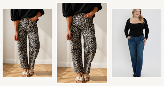 Faqs About Wide Leg Jeans Answered — Bailey Leopard Print Barrel Jeans
