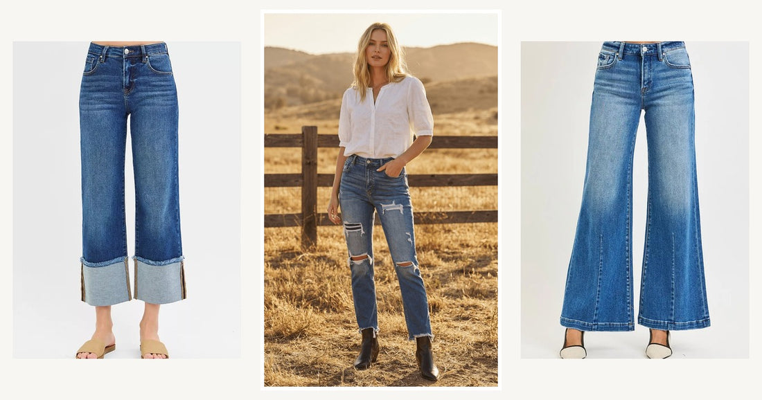 How To Cuff Jeans With Boots For A Stylish Look — Mesh Tummy Control High Rise Straight W/ Single Cuff Jeans