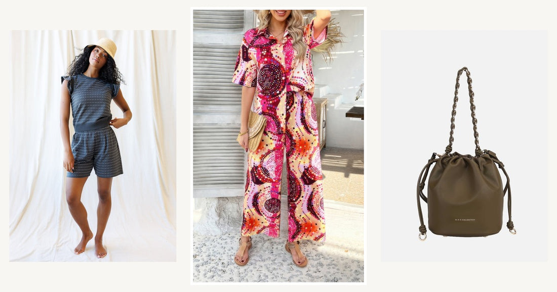 3 Piece Outfit Formula For Women — Two Pieces Printed Button Down Wide Leg Sets