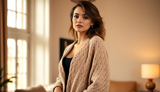 Female Model Wearing Flattering Cardigan - What length of cardigan is most flattering?