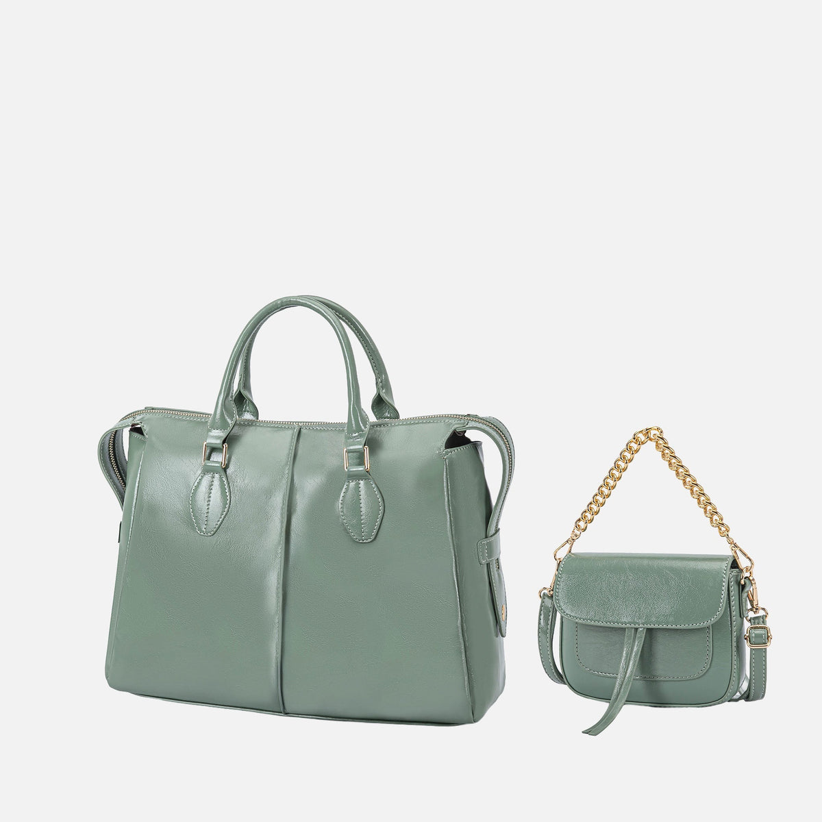 Mkf Collection by Mia K. - Yareli Tote Bag with Mini Bag- 2-piece Set