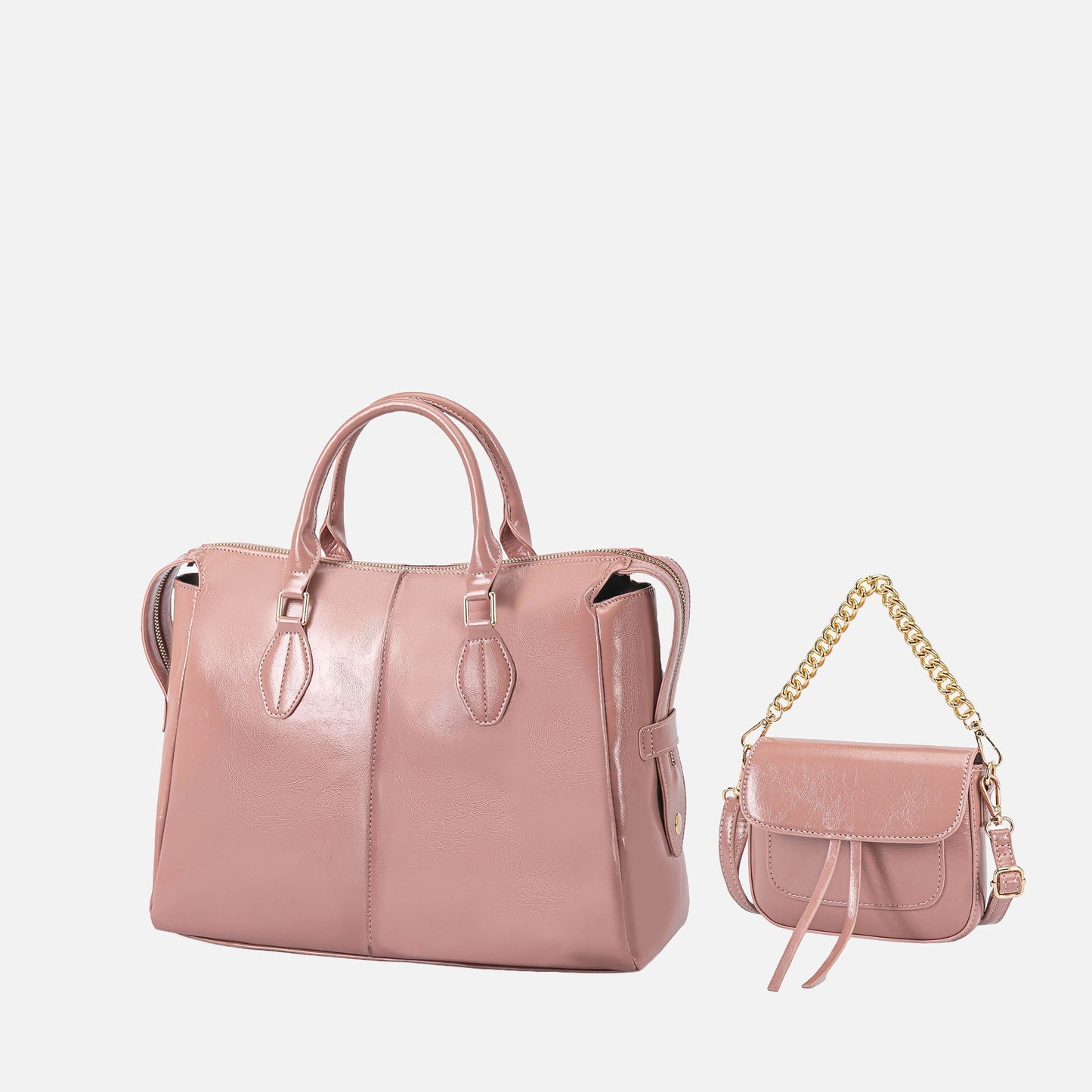 Mkf Collection by Mia K. - Yareli Tote Bag with Mini Bag- 2-piece Set