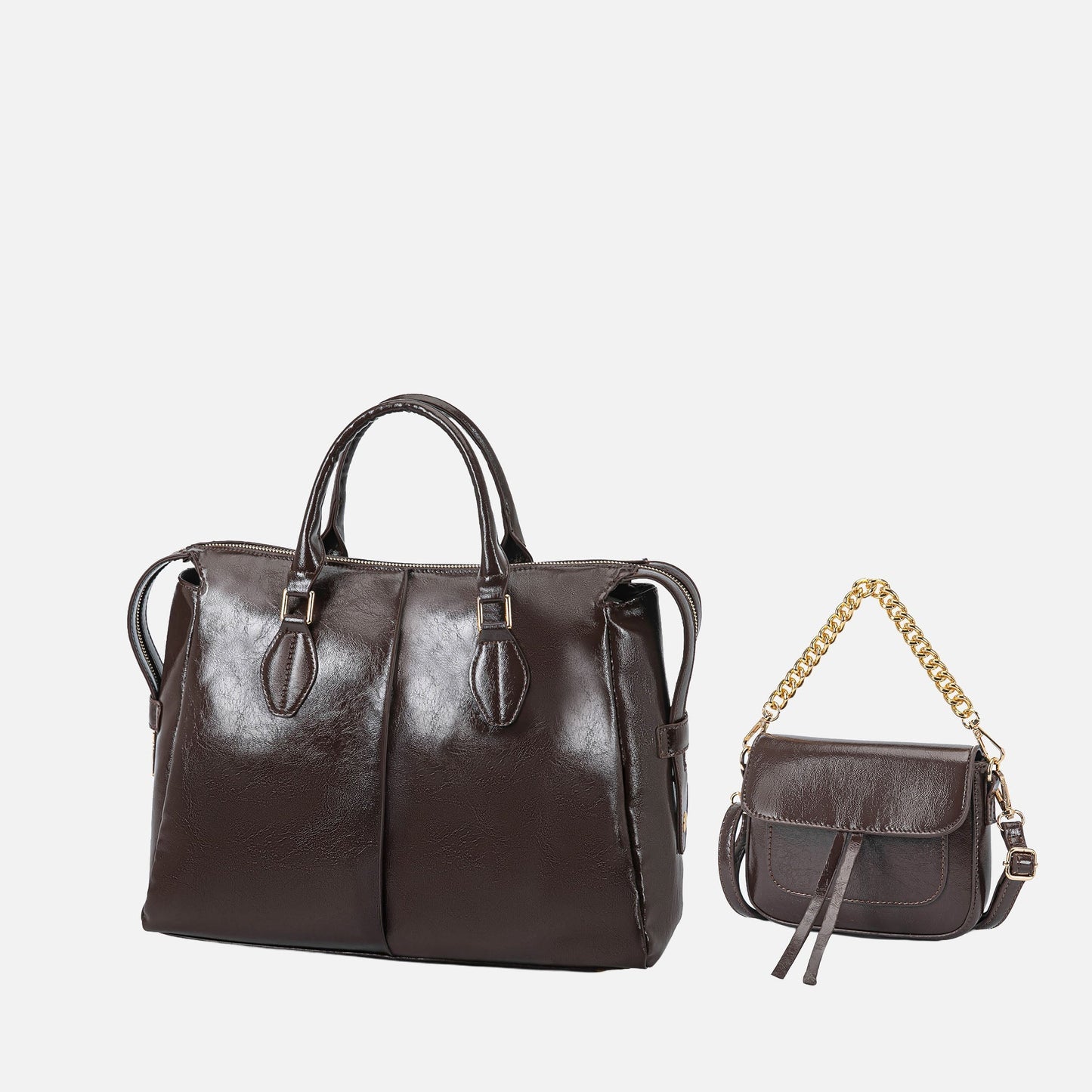 Mkf Collection by Mia K. - Yareli Tote Bag with Mini Bag- 2-piece Set