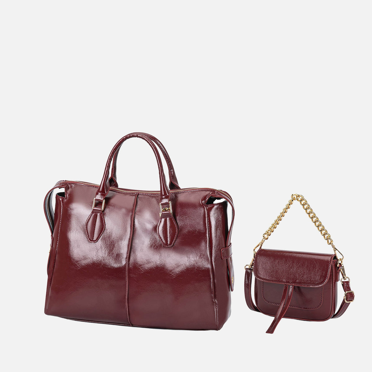 Mkf Collection by Mia K. - Yareli Tote Bag with Mini Bag- 2-piece Set